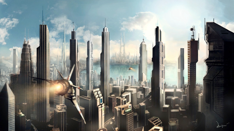 Illustration for article titled These Futuristic City Wallpapers Will Take Your Breath Away